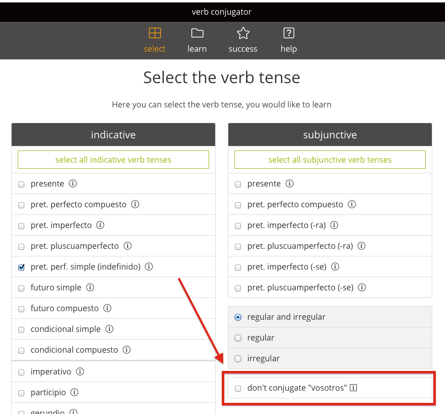 is-it-possible-to-conjugate-verbs-without-having-to-use-the-vosotros